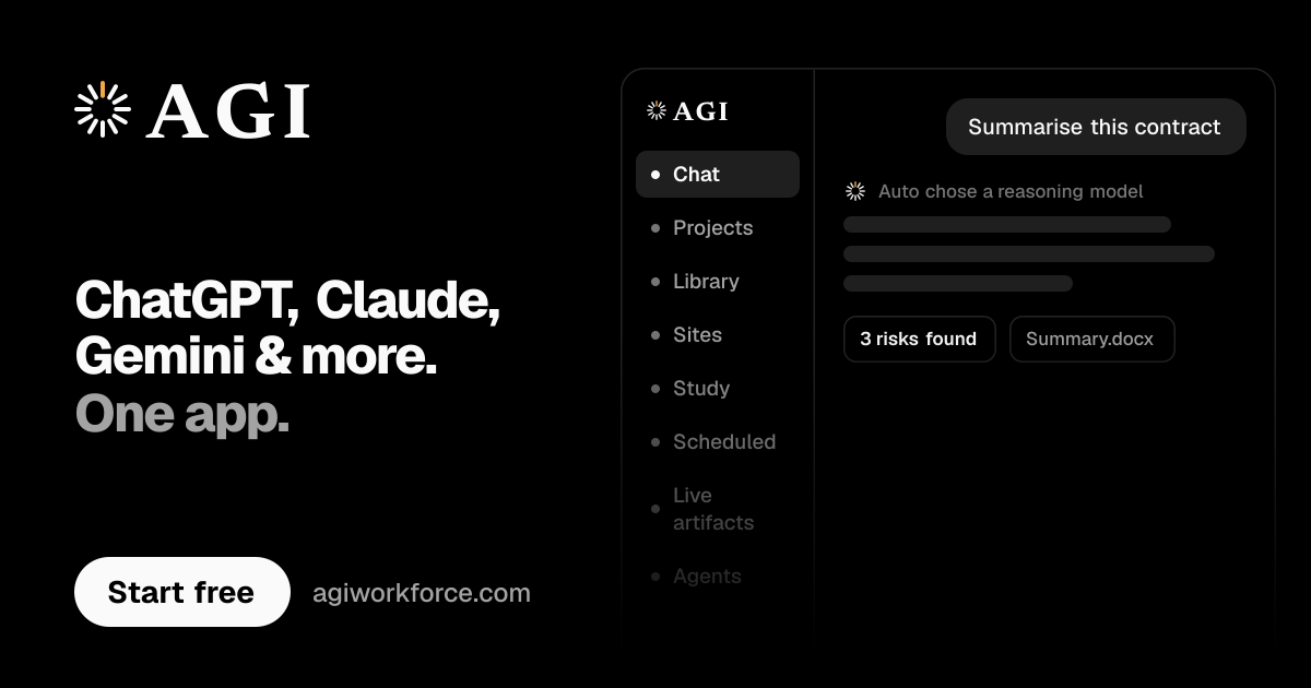 AGI | One AI Workspace. Six Surfaces. Your Rules.